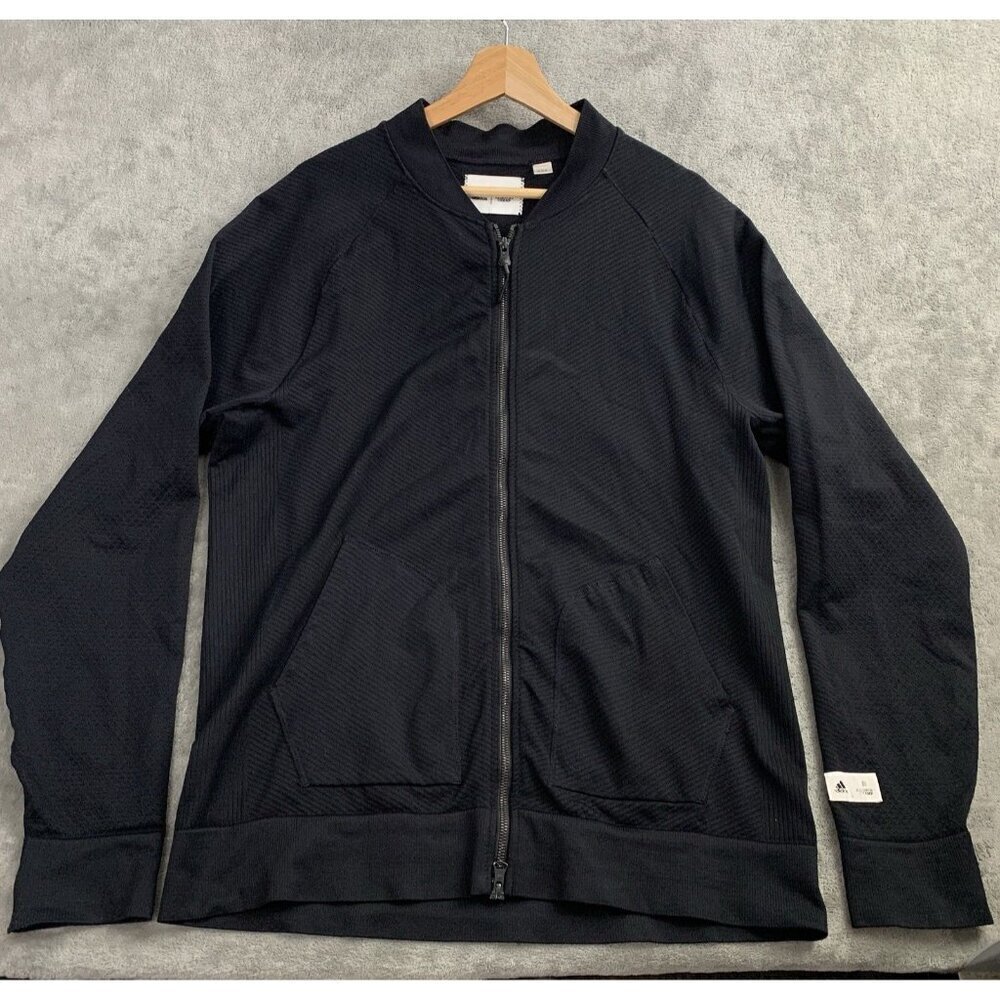 Adidas Reigning Champ Jacket Mens Large Gray Full Zip Knit Athletic Outerwear